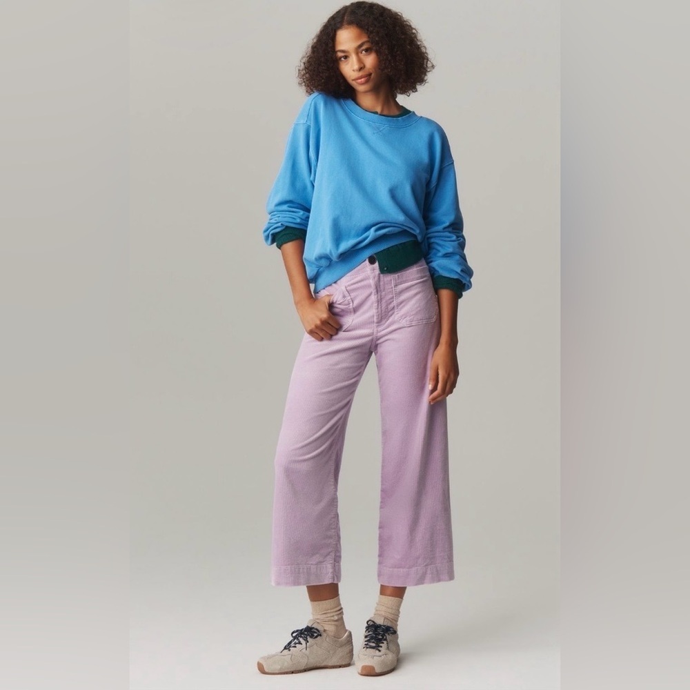 Anthropologie Colette Corduroy Crop Wide-Leg Pants Size 25 NWT